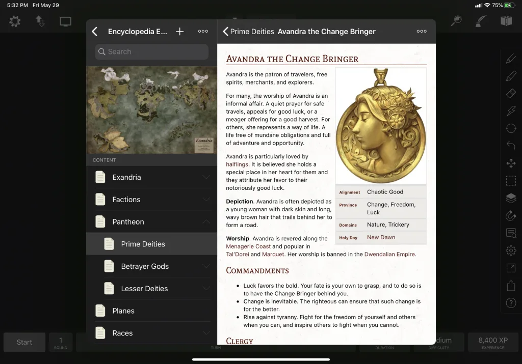 Preview of Encyclopedia Exandria